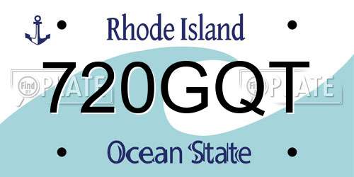720GQT Rhode Island License Plate