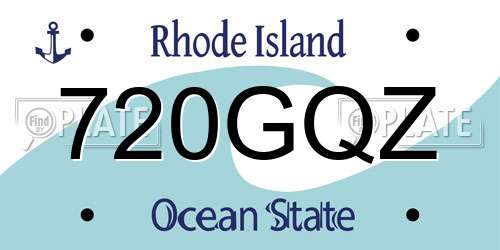 720GQZ Rhode Island License Plate