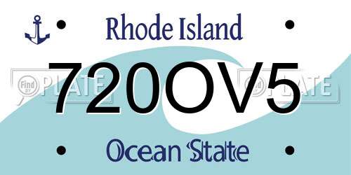 720OV5 Rhode Island License Plate