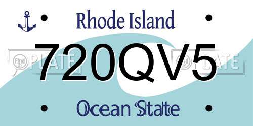 720QV5 Rhode Island License Plate