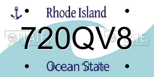 720QV8 Rhode Island License Plate