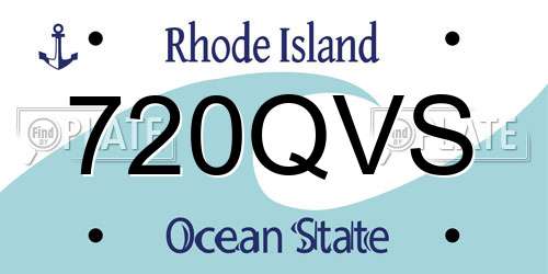 720QVS Rhode Island License Plate