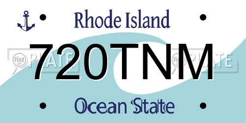 720TNM Rhode Island License Plate