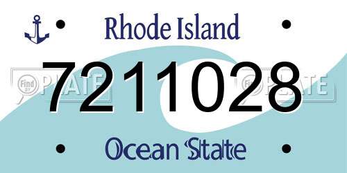 7211028 Rhode Island License Plate
