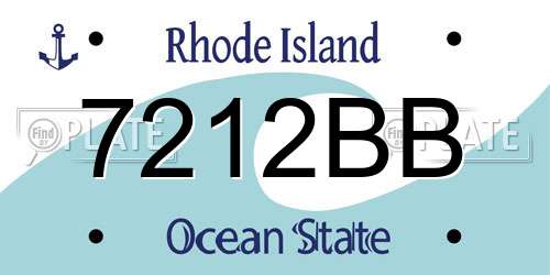 7212BB Rhode Island License Plate