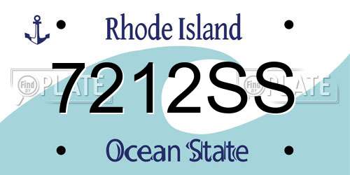 7212SS Rhode Island License Plate