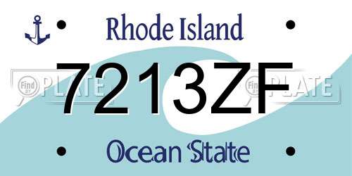 7213ZF Rhode Island License Plate