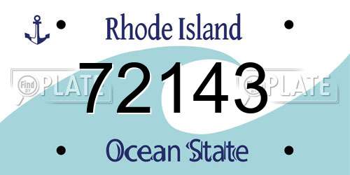 72143 Rhode Island License Plate