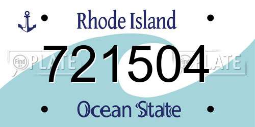 721504 Rhode Island License Plate