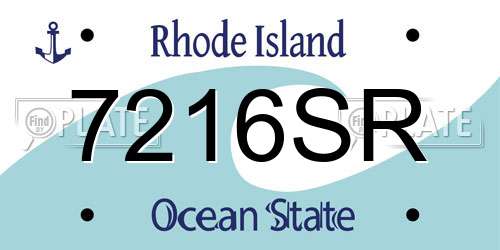 7216SR Rhode Island License Plate