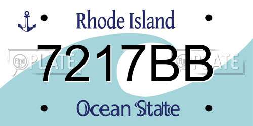 7217BB Rhode Island License Plate