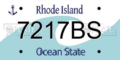 7217BS Rhode Island License Plate