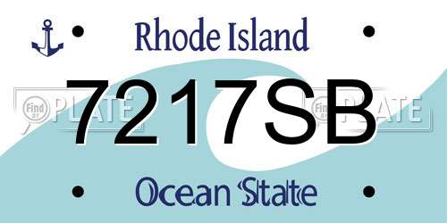 7217SB Rhode Island License Plate