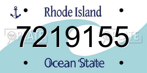 7219155 Rhode Island License Plate