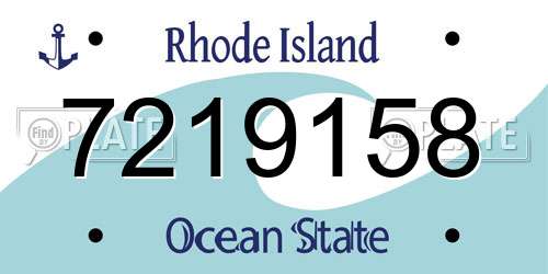 7219158 Rhode Island License Plate