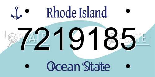 7219185 Rhode Island License Plate