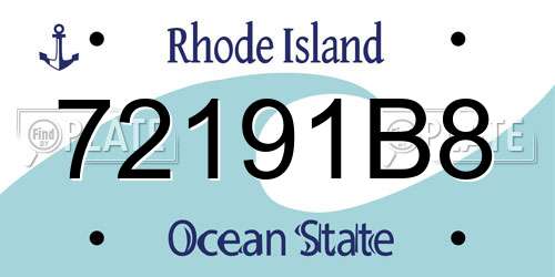 72191B8 Rhode Island License Plate