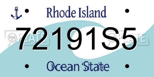 72191S5 Rhode Island License Plate