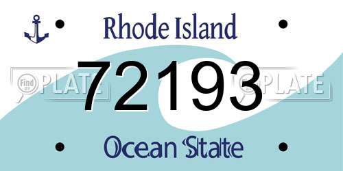 72193 Rhode Island License Plate