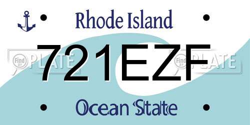 721EZF Rhode Island License Plate