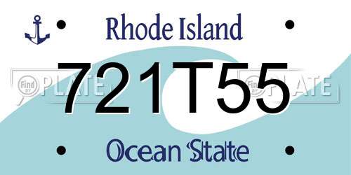 721T55 Rhode Island License Plate