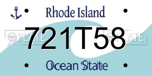 721T58 Rhode Island License Plate