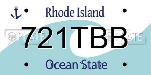 721TBB Rhode Island License Plate