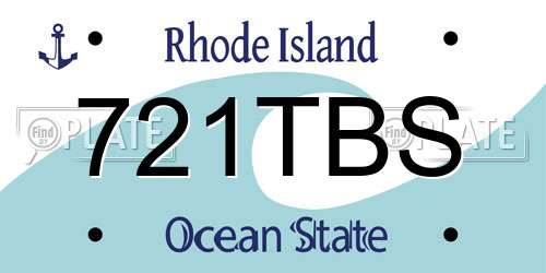 721TBS Rhode Island License Plate