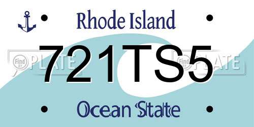 721TS5 Rhode Island License Plate