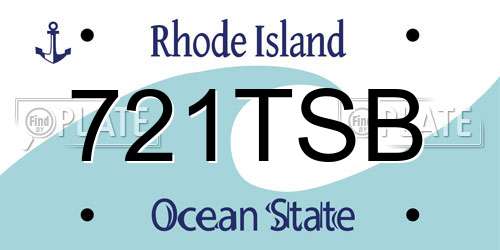 721TSB Rhode Island License Plate