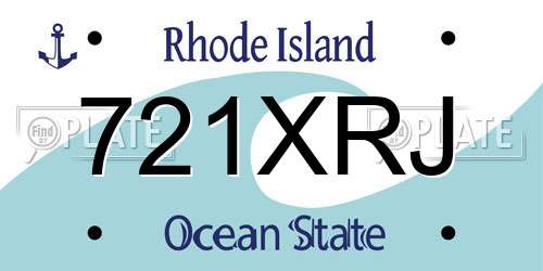 721XRJ Rhode Island License Plate