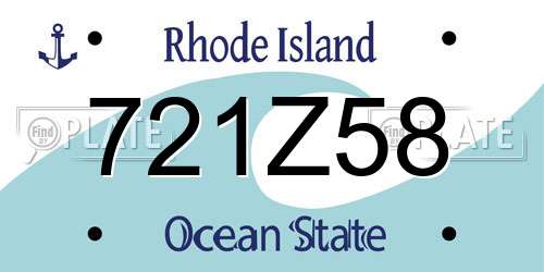 721Z58 Rhode Island License Plate