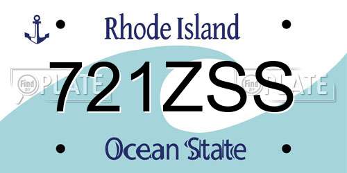721ZSS Rhode Island License Plate