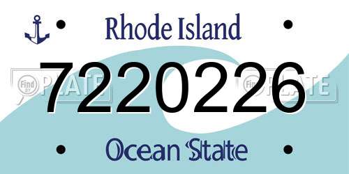 7220226 Rhode Island License Plate