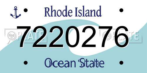 7220276 Rhode Island License Plate