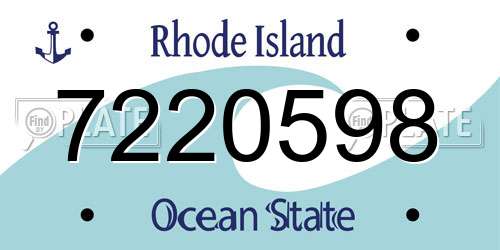 7220598 Rhode Island License Plate