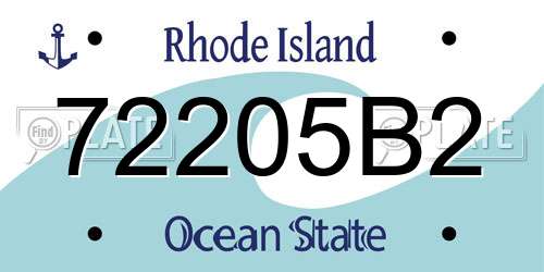 72205B2 Rhode Island License Plate