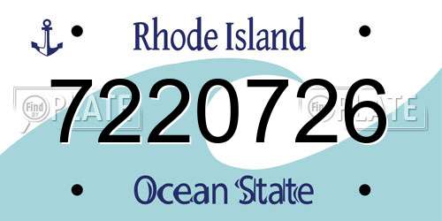 7220726 Rhode Island License Plate