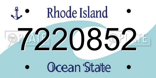 7220852 Rhode Island License Plate