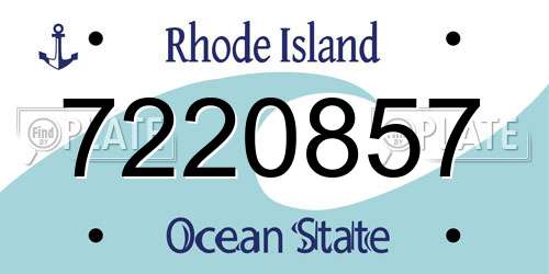 7220857 Rhode Island License Plate