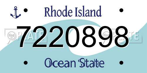 7220898 Rhode Island License Plate