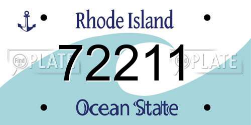 72211 Rhode Island License Plate