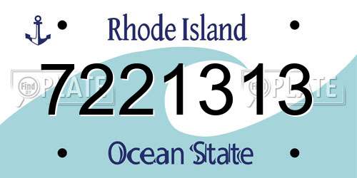 7221313 Rhode Island License Plate