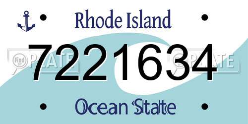7221634 Rhode Island License Plate