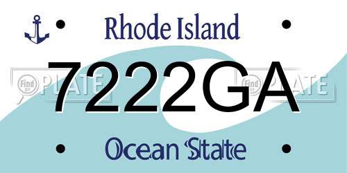 7222GA Rhode Island License Plate
