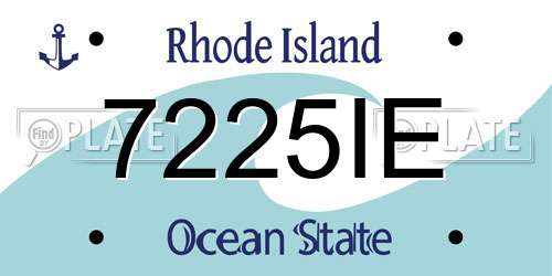 7225IE Rhode Island License Plate