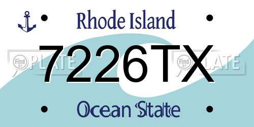 7226TX Rhode Island License Plate