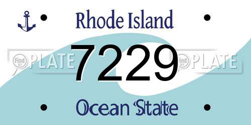 7229 Rhode Island License Plate