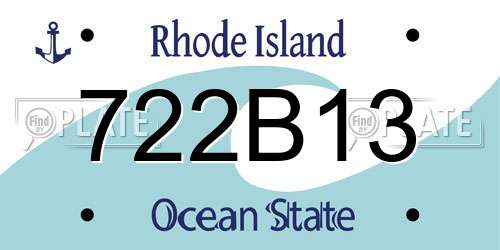 722B13 Rhode Island License Plate