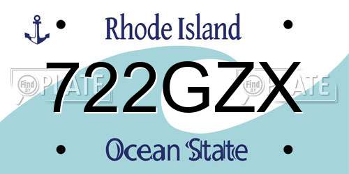 722GZX Rhode Island License Plate